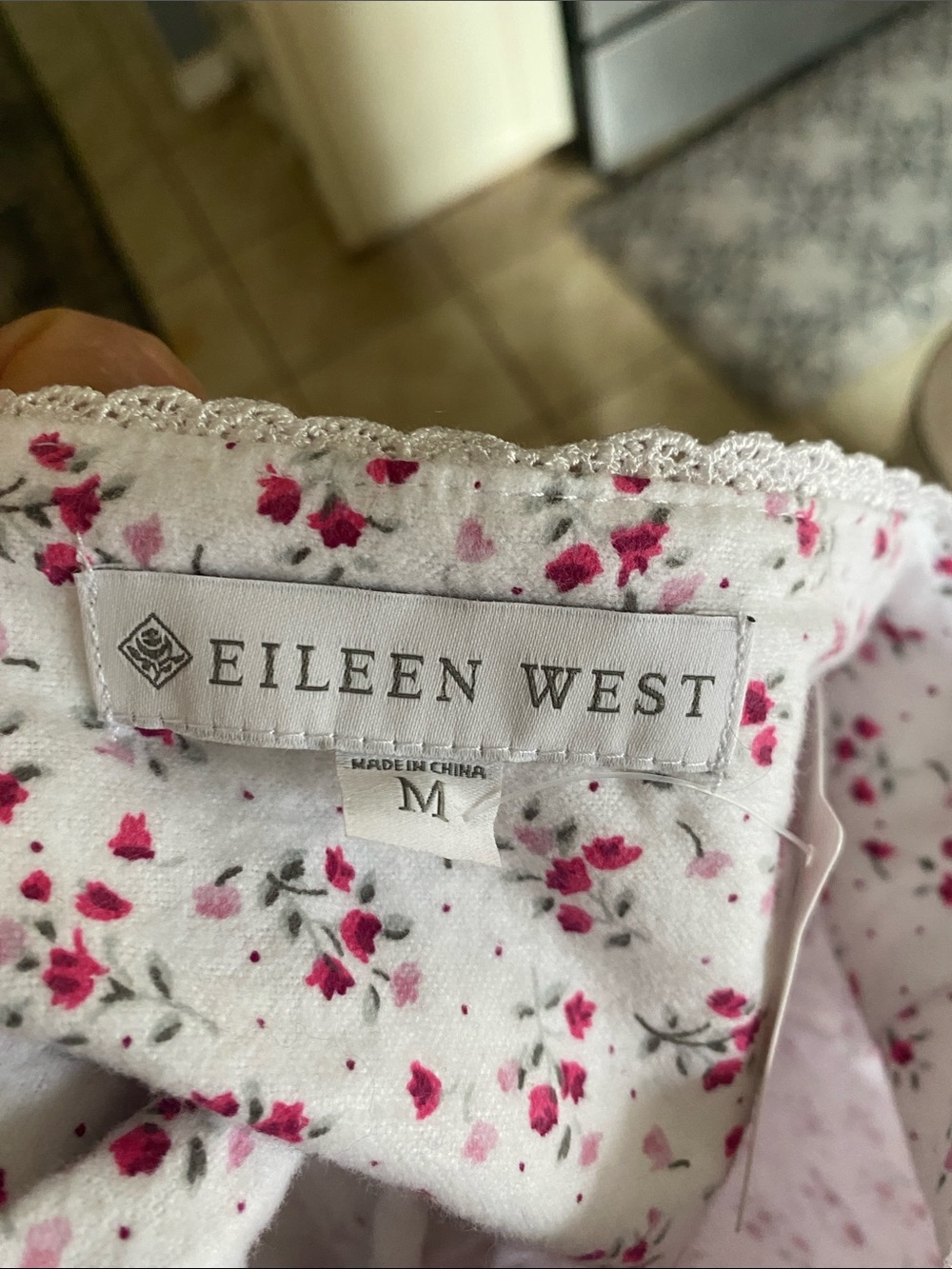 Eileen West White Maxi Nightgown with Pink Floral Print - Picture 8 of 11